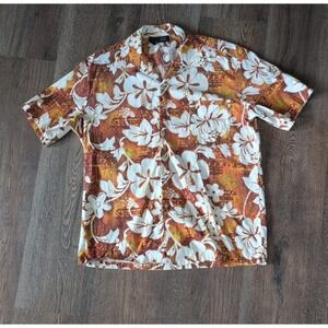 VTG Maui Trading Co Hawaiian Shirt Large Floral Vacation Summer Beach Resort